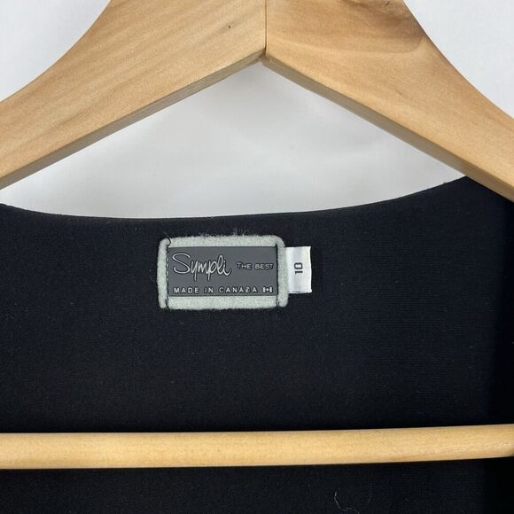 Sympli Tank Top Size 10 Womens Black Sleeveless Ruffle Tier V Neck Lagenlook - Picture 3 of 8